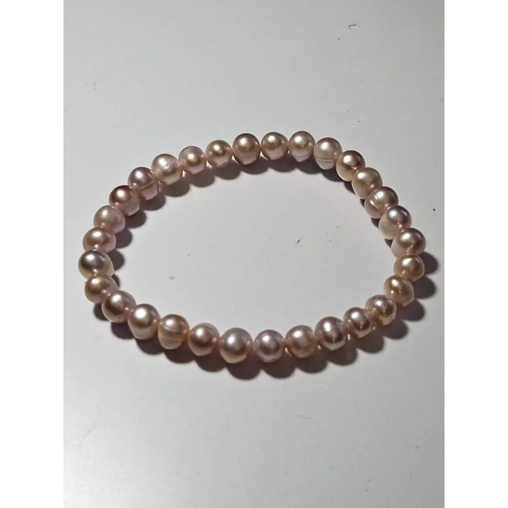 Pink freshwater pearl bracelet 7